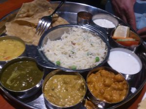 vegetarian north indian thali at Saravana Bhavan in Frankfurt