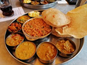 Vegan Thali at Saravana Bhavan in Frankfurt