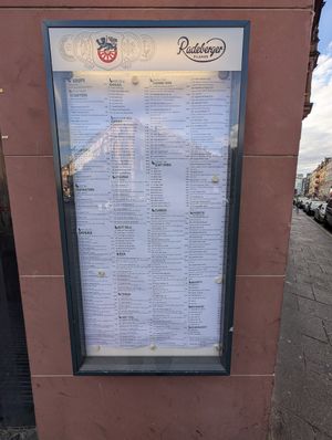 Menu at Saravana Bhavan in Frankfurt