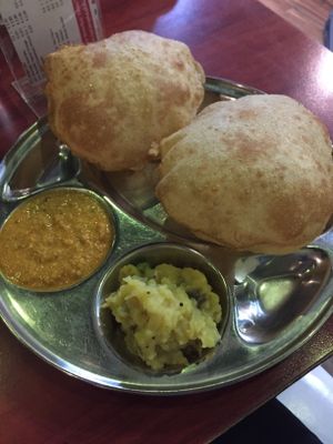 Poori. So delicious! at Saravana Bhavan in Frankfurt