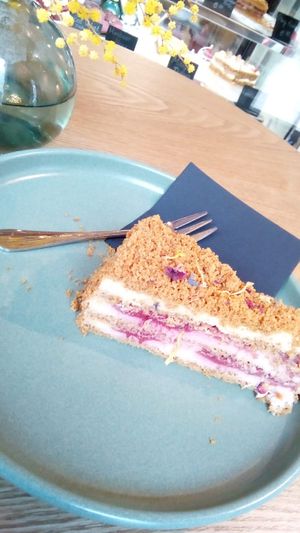 Traditional Ukrainian "honey" cake. Great but slightly pricy (6.90 euro) at Not Guilty Pleasure in Munich