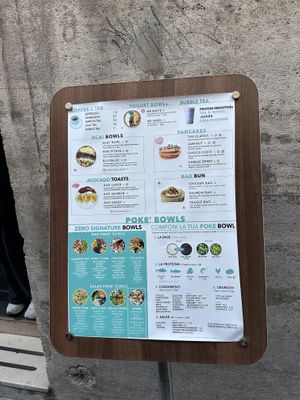 Menu  at Zero in Naples