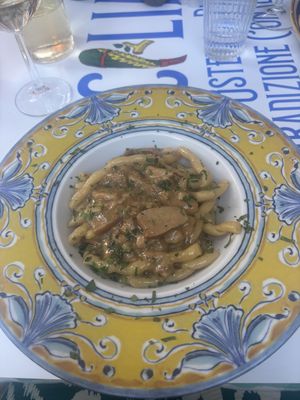 Porcini mushroom pasta - just ask without sausage   at Siciliano Taormina Osteria Pizzeria in Taormina