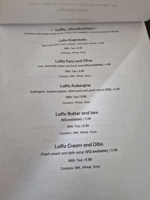 Menu at Shako Mako Cafe in Norwich