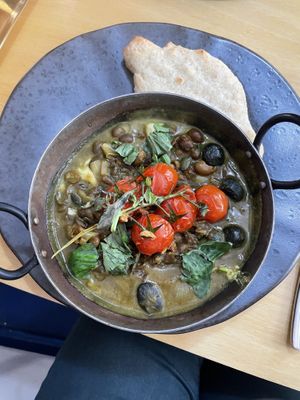 Broad bean stew  at Shako Mako Cafe in Norwich