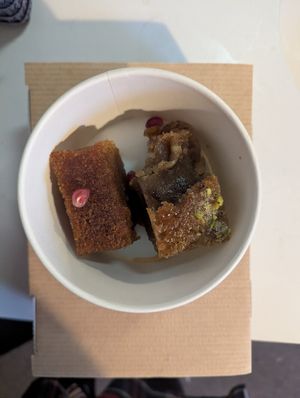 Orange Pomegranate and Pistachio squares at Shako Mako Cafe in Norwich