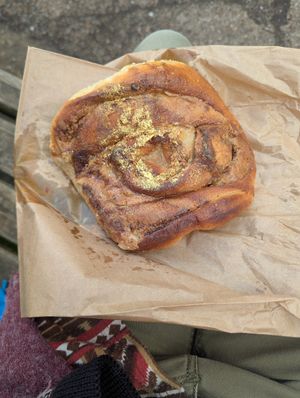 Tahini bun at Shako Mako Cafe in Norwich