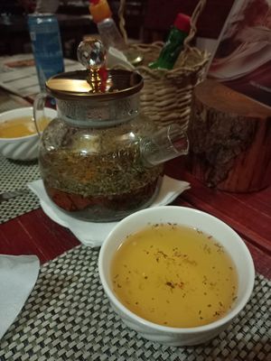 Mountain herbal tea at Nebesa Guest House in Chimgan
