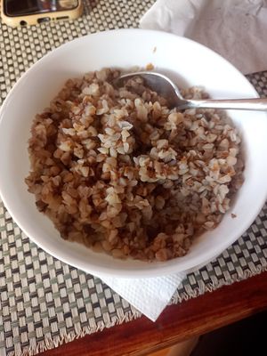 Buckwheat porridge with water at Nebesa Guest House in Chimgan