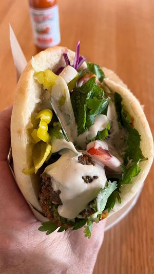 Falafel pita at Ibiza in Santa Cruz