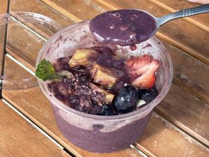 Large Acai bow with vegan protein   at ALO Cafe Hawaii -SALT in Honolulu