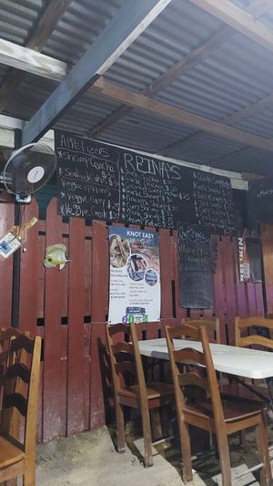 Menu at Reina's in Caye Caulker
