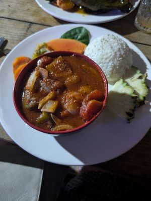 Creole dish at Reina's in Caye Caulker