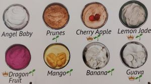 Green leaf icon means vegan. at HKG - Gelato Combo - T1 in New Territories