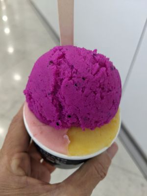 Dragon fruit, Mandarin orange and Japanese strawberry at HKG - Gelato Combo - T1 in New Territories