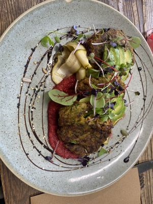 Zucchini fritters  #Veganuary at Market Organics in North Ipswich