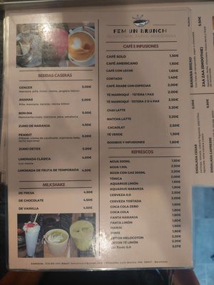 Carta at Fem un Brunch in Barcelona