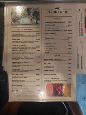 Carta at Fem un Brunch in Barcelona