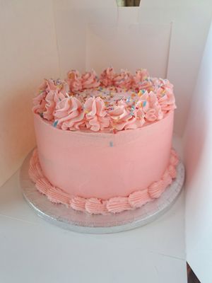 Pink birthday cake at Vegan Cakes By Angel - No Storefront in Herne Bay