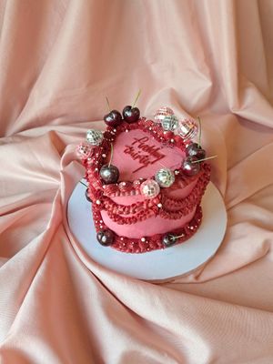 30th Birthday disco themed heart cake  at Vegan Cakes By Angel - No Storefront in Herne Bay