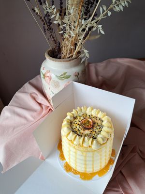 White chocolate and passionfruit cake  at Vegan Cakes By Angel - No Storefront in Herne Bay