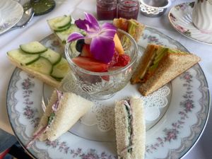 Vegan tea sandwiches  at The Tea House On Los Rios in San Juan Capistrano
