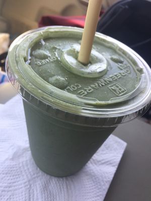 The Hulk smoothie. Vegan, protein rich, and mildly sweet. I recommend. at Juice Ranch in Santa Barbara