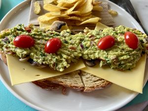 Vegan breakfast plate, served till midafternoon  at Riza in Paros