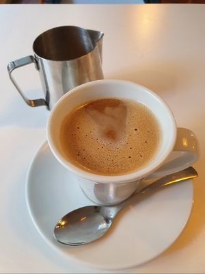 Coffee with oat milk  at Tines Nudelküche in Stralsund