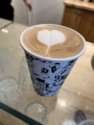 Cappuccino almond milk spéculoos syrup🌱  at Jat' Cafe in Brussels