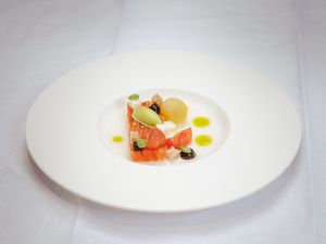 tomato terrine at Elements in Bearsden