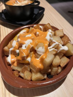 Patatas Bravioli  at MEZZE in Granada