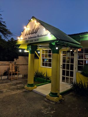 The front door at Indo Restaurant in Noord