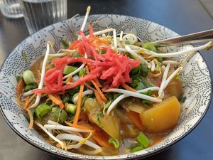 Yellow vegetable curry at East Canteen Grand'Rue in Strasbourg
