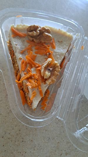 Raw carrot cake at Simply Nabaty in Amman