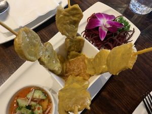 ‘Chicken’ satay at Thai Idea Vegetarian in San Francisco