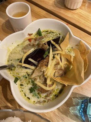 Green curry with veg. Chicken  at Thai Idea Vegetarian in San Francisco