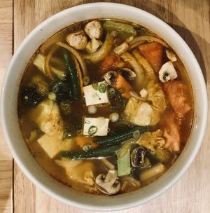 Tom yum veggie soup  at Thai Idea Vegetarian in San Francisco