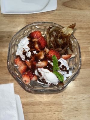 Thai crepe with coconut ice cream   at Thai Idea Vegetarian in San Francisco