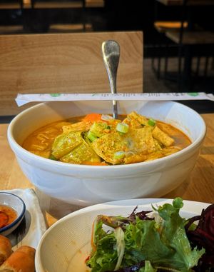 Hearty portions of soup and other dishes  at Thai Idea Vegetarian in San Francisco