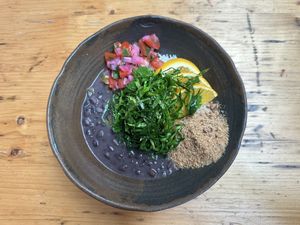   at Essential Vegan Cafe in East London