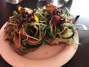Hummus Tartine Sandwich  at Sweet Potato Kitchen in Hawi