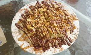 Elvis waffle! Delicious! at Sweet Potato Kitchen in Hawi