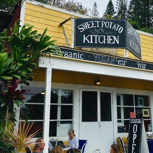 Aloha spirit inside at Sweet Potato Kitchen in Hawi