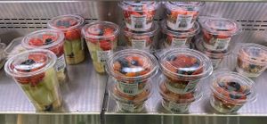 fruit cups and non dairy (but have honey i think?) yogurts   at Selva Coffee House in San Diego