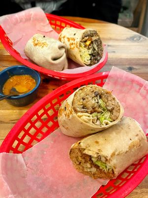  Burritos - where’s the sauce and cheese? 🙈  at La Victoria-Taquería in Bogota