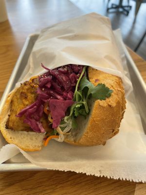 Banh mi tofu sandwich   at Plantiful Superfoods in Lynnwood