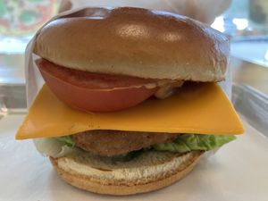 Basic chicken burger  at Plantiful Superfoods in Lynnwood