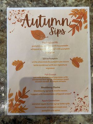 Autumn menu  at Tyee Coffee + Goods in Coolin