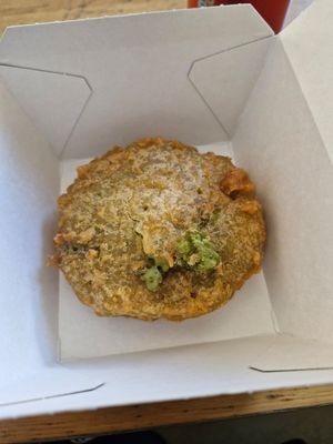 Mushy pea fritter at Catch  in Looe